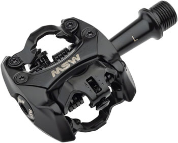 MSW Flash II Pedals - Dual Sided Clipless, Aluminum, 9/16", Black PAA Pedals