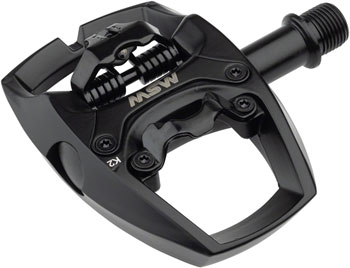 MSW Flip I Pedals - Single Side Clipless with Platform, Aluminum, 9/16", Intense Black Intense Black PAA Pedals