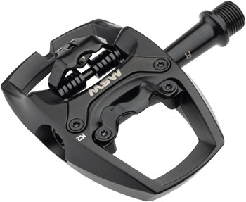 MSW Flip II Pedals - Single Side Clipless with Platform, Aluminum, 9/16", Black PAA Pedals