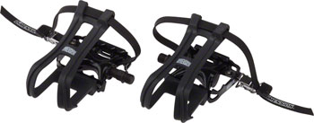 Dimension Compe Combo Pedals/Toe Clip Combo - Aluminum, 9/16", Black EA Pedals