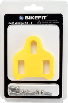 BikeFit Cleat Wedge - Look/Shimano Compatible, 3-Hole, 1 Degree, 8-Pack SET Shoe and Pedal Fitting