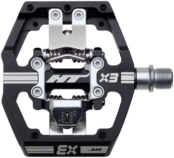 HT Components X3 Pedals - Dual Sided Clipless with Platform, Aluminum, 9/16", Black PAA Pedals
