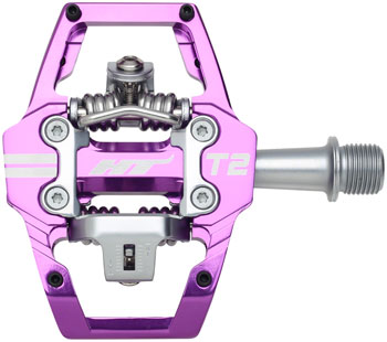 HT Components T2 Pedals - Dual Sided Clipless with Platform, Aluminum, 9/16", Purple PAA Pedals