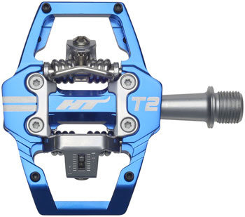 HT Components T2 Pedals - Dual Sided Clipless with Platform, Aluminum, 9/16", Royal Blue Royal Blue PAA Pedals