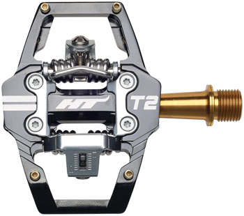 HT Components T2T Pedals - Dual Sided Clipless with Platform, Aluminum, 9/16", Black PAA Pedals