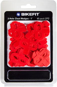 BikeFit Cleat Wedge - MTB/SPD Compatible, 2-Hole, 1 Degree, 40-Pack EA Shoe and Pedal Fitting