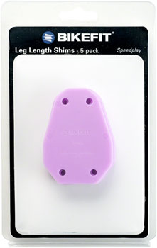 BikeFit Leg Length Shims - Wahoo Speedplay Compatible, 4-hole, 3mm, 5-Pack EA Shoe and Pedal Fitting