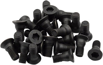 BikeFit Cleat Screws, 25-Pack, 12mm, SPD / MTB Compatible, Countersunk, 4mm Hex, M5 X 0.8 EA Pedal Small Part
