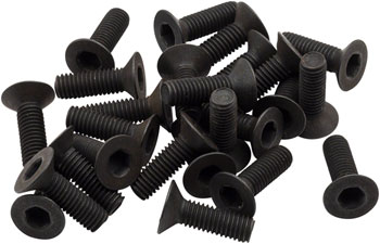 BikeFit Cleat Screws, 25-Pack, 16mm, SPD / MTB Compatible, Countersunk, 4mm Hex, M5 X 0.8 EA Pedal Small Part