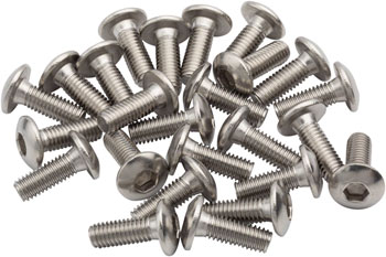 BikeFit Cleat Screws, 25-Pack, 14mm, Universal / Look / Shimano Compatible, 4mm Hex, M5 X 0.8 EA Pedal Small Part