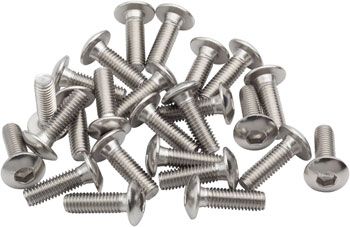 BikeFit Cleat Screws, 25-Pack, 16mm, Universal / Look / Shimano Compatible, 4mm Hex, M5 X 0.8 EA Pedal Small Part
