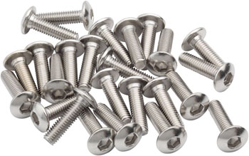 BikeFit Cleat Screws, 25-Pack, 18mm, Universal / Look / Shimano Compatible, 4mm Hex, M5 X 0.8 EA Pedal Small Part