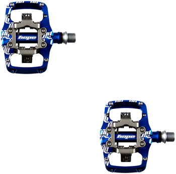 Hope Union TC Pedals - Dual Sided Clipless with Platform, 9/16", Blue EA Pedals