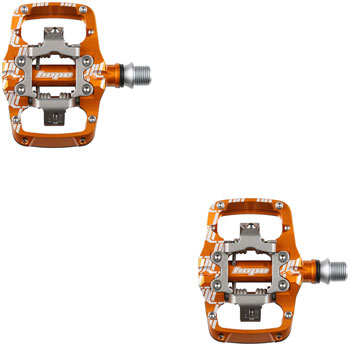 Hope Union TC Pedals - Dual Sided Clipless with Platform, 9/16", Orange EA Pedals