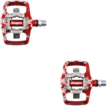 Hope Union TC Pedals - Dual Sided Clipless with Platform, 9/16", Red EA Pedals