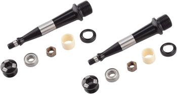 iSSi Bushing and Bearing Spindle Rebuild Kit: Standard Length (52.5mm), Black EA Pedal Small Part