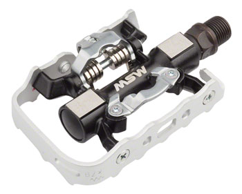 MSW CP-100 Pedals - Single Side Clipless with Platform , Aluminum , 9/16", Black/Silver EA Pedals