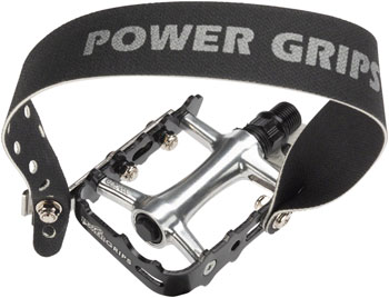 Power Grips High Performance Pedal Kit - Aluminum, 9/16", Black, XL Black KIT Pedals