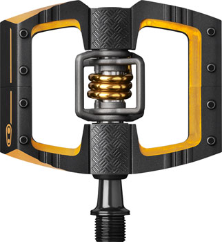 Crankbrothers Mallet DH 11 Pedals - Dual Sided Clipless with Platform, Aluminum, 9/16", Black/Gold PAA Pedals