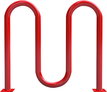 Dero 2H Rolling Bike Rack Surface Mount: Powder Coated or Galvanized EA Commercial Rack