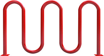 Dero 3H Rolling Bike Rack Surface Mount: Powder Coated or Galvanized EA Commercial Rack