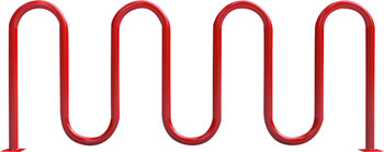 Dero 4H Rolling Bike Rack Surface Mount: Powder Coated or Galvanized EA Commercial Rack