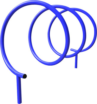 Dero Helix Bike Rack Inground Mount: Powder Coated or Galvanized EA Commercial Rack