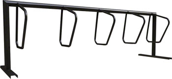 Dero Single Side 5 Campus Bike Rack Inground/Surface Mount: Powder Coated or Galvanized EA Commercial Rack