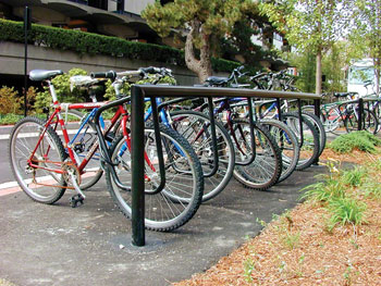 Dero Single Side 6 Campus Bike Rack Inground/Surface Mount: Powder Coated or Galvanized EA Commercial Rack