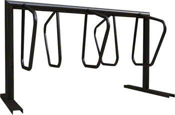 Dero Double Side 5 Campus Bike Rack Inground/Surface Mount: Powder Coated or Galvanized EA Commercial Rack