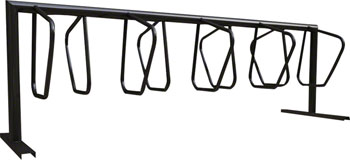 Dero Double Side 9 Campus Bike Rack Inground/Surface Mount: Powder Coated or Galvanized EA Commercial Rack