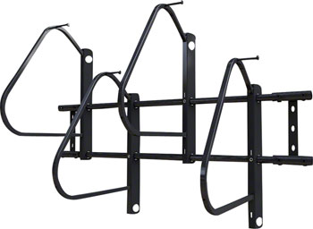 Dero Ultra Space Saver Squared 4 Bike Rack Wall Mount: Black Powder Coat EA Commercial Rack