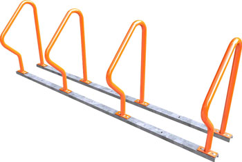 Dero 4 Swerve Bike Rack Rail Mount: Powder Coat or Galvanized EA Commercial Rack