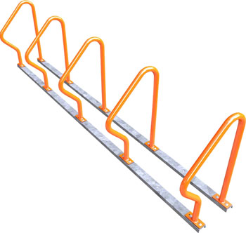 Dero 5 Swerve Bike Rack Rail Mount: Powder Coat or Galvanized EA Commercial Rack
