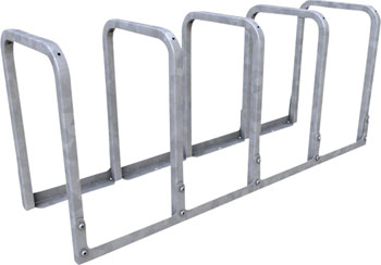 Dero U-Lockit Bike Rack: 10 Bike, Free Standing: Powder Coated or Galvanized EA Commercial Rack