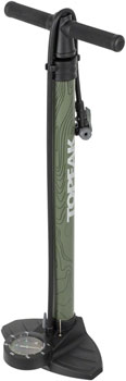 Topeak Joeblow Mountain II Floor Pump - Steel Barrel / Plastic Base, 3.5" Gauge, 60 Psi /4 Bar, Twinhead Black/Green EA Floor Pump