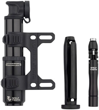 Wolf Tooth Encase Pump with Chain Tool and Tire Plug Tool - 40cc Black EA Frame Pump