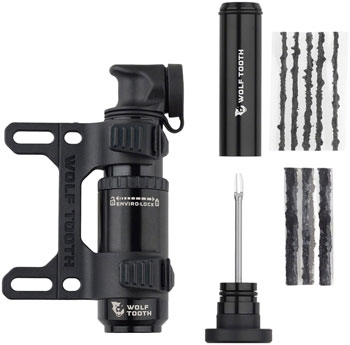 Wolf Tooth EnCase Pump - 30cc with Tubeless Tire Plug Tool Black EA Frame Pump