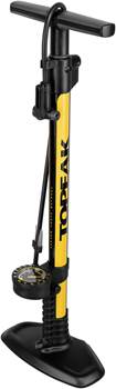 Topeak JoeBlow Sport 2Stage Floor Pump - 160psi / 11bar 3" Gauge, 2-Stage Switch and Pressure Gauge, TwinHead DX5, Yellow/Black Yellow EA Floor Pump
