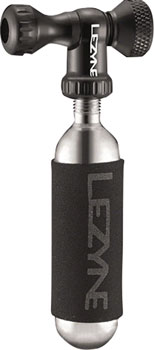 Lezyne Control Drive C0-2 Inflator, Slip-fit Shcrader/Presta, includes 16g cartridge with Neoprene Sleeve: Black EA CO2 and Pressurized Inflation Device