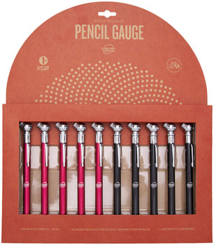 Planet Bike Pencil Gauge: Schrader Head, Card of 10 units EA Pressure Gauge