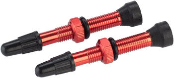 Whisky Parts Co. WHISKY No.9 Alloy Tubeless Valves - Pair, 40mm, Red PAA Tubeless Valves