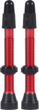 WTB Aluminum TCS Tubeless Valves: 34mm, Red, Pair PAA Tubeless Valves