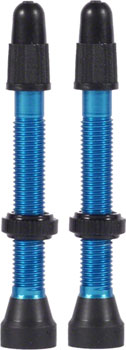 WTB Aluminum TCS Tubeless Valves: 34mm, Blue, Pair PAA Tubeless Valves