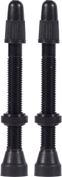 WTB Aluminum TCS Tubeless Valves: 46mm, Black, Pair PAA Tubeless Valves