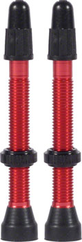 WTB Aluminum TCS Tubeless Valves: 46mm, Red, Pair PAA Tubeless Valves