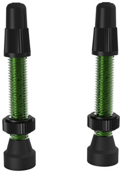 WTB Aluminum TCS Tubeless Valves: 34mm, Green, Pair PAA Tubeless Valves