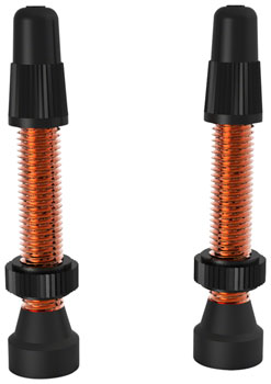 WTB Aluminum TCS Tubeless Valves: 46mm, Orange, Pair PAA Tubeless Valves