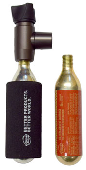 Planet Bike Black Zeppelin CO2 Inflator with 2 16g Cartridges EA CO2 and Pressurized Inflation Device