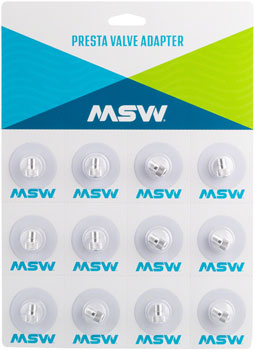 MSW Presta Valve Adapter - Card of 12 SET Valve Adaptor